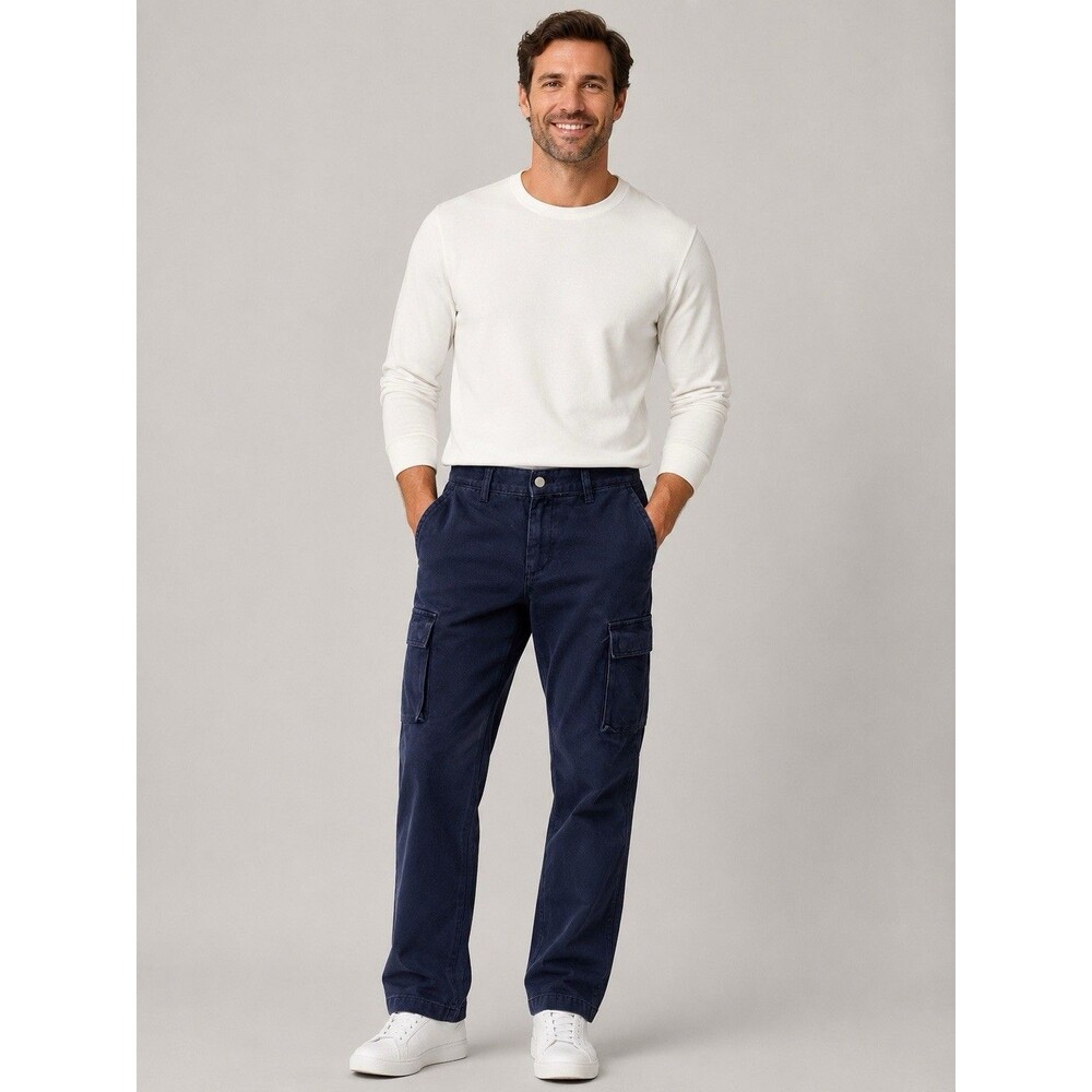 WeSC Navy Blue Relaxed Cargo Pants Street Inspired Utilitarian Function 33 X 32